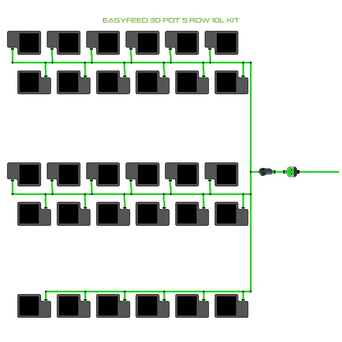 Alien Hydroponics EasyFeed 30 Pot 5 Row Kit