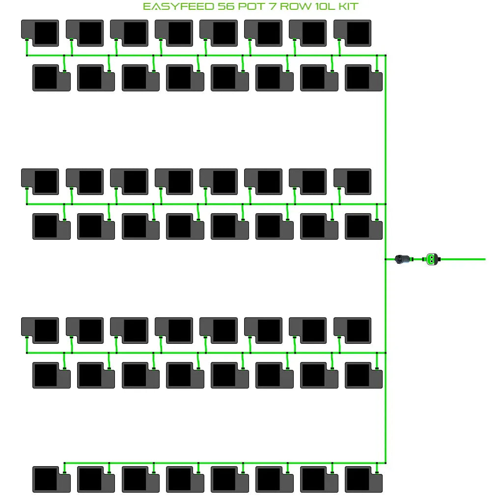 Alien Hydroponics EasyFeed 56 Pot 7 Row Kit