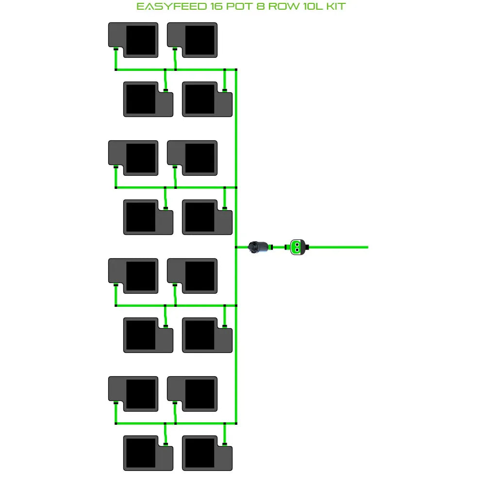 Alien Hydroponics EasyFeed 16 Pot 8 Row Kit