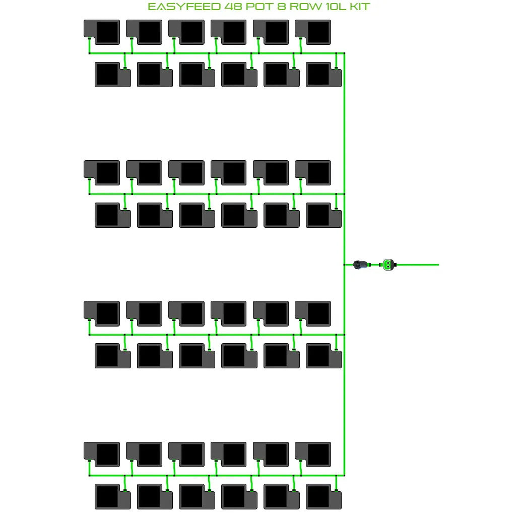 Alien Hydroponics EasyFeed 48 Pot 8 Row Kit