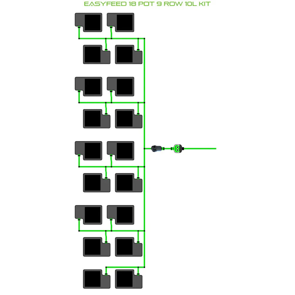 Alien Hydroponics EasyFeed 18 Pot 9 Row Kit