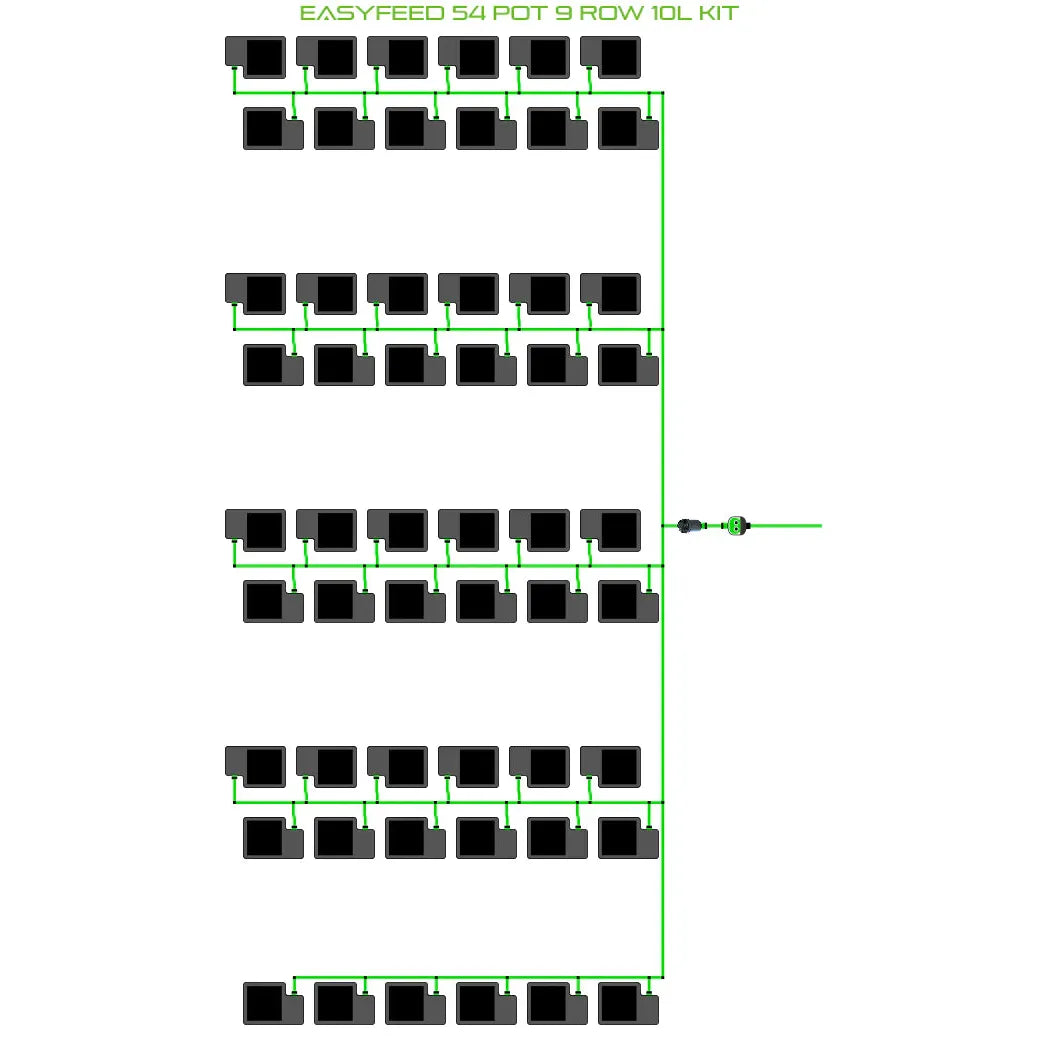 Alien Hydroponics EasyFeed 54 Pot 9 Row Kit