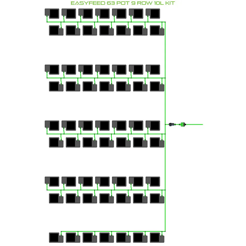 Alien Hydroponics EasyFeed 63 Pot 9 Row Kit