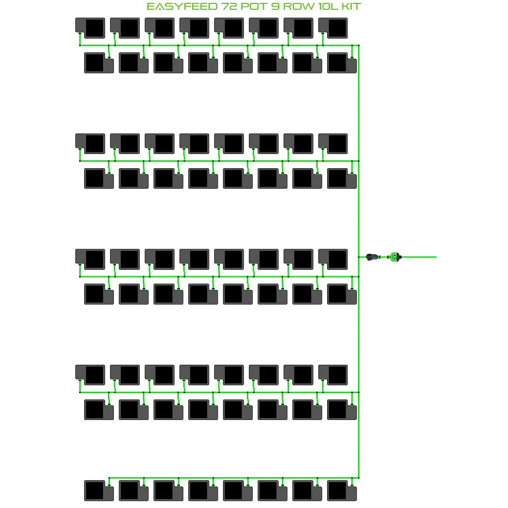 Alien Hydroponics EasyFeed 72 Pot 9 Row Kit