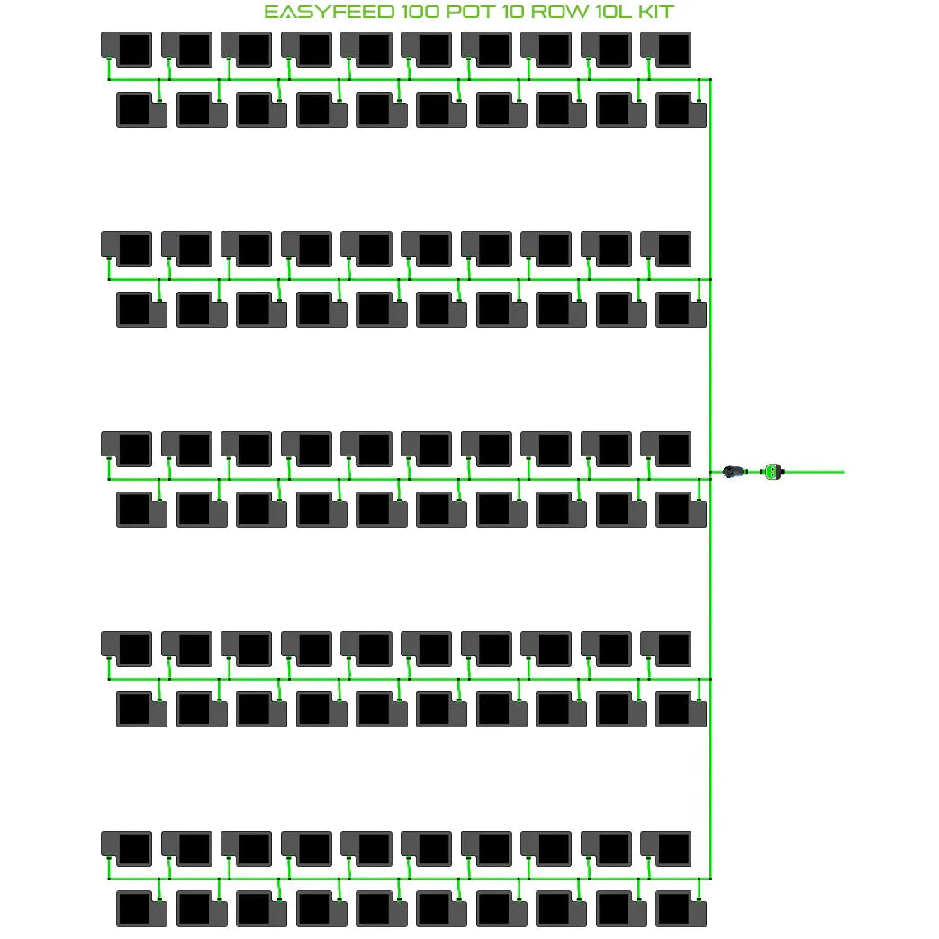 Alien Hydroponics EasyFeed 100 Pot 10 Row Kit