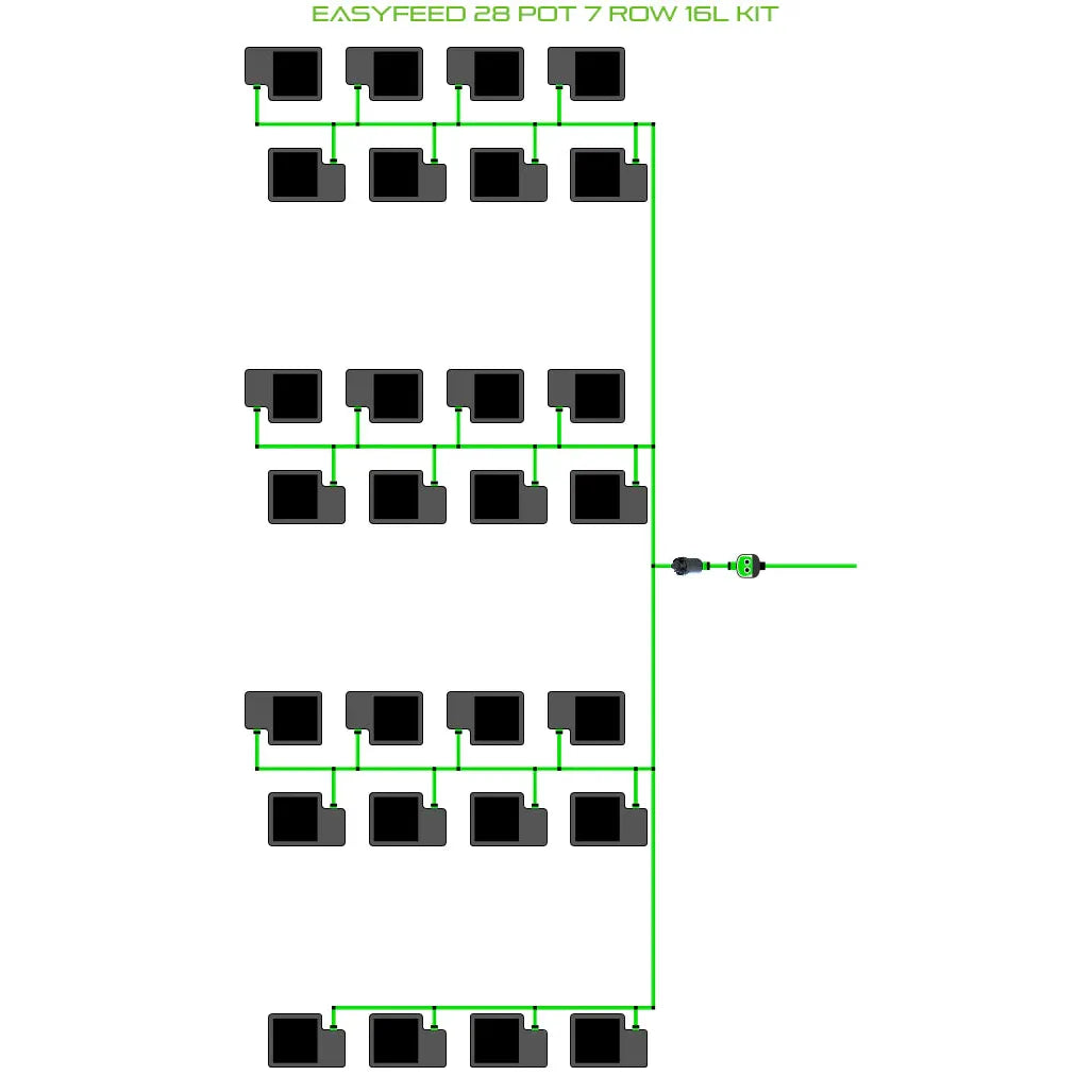 Alien Hydroponics EasyFeed 28 Pot 7 Row Kit
