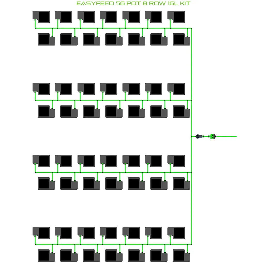 Alien Hydroponics EasyFeed 56 Pot 8 Row Kit
