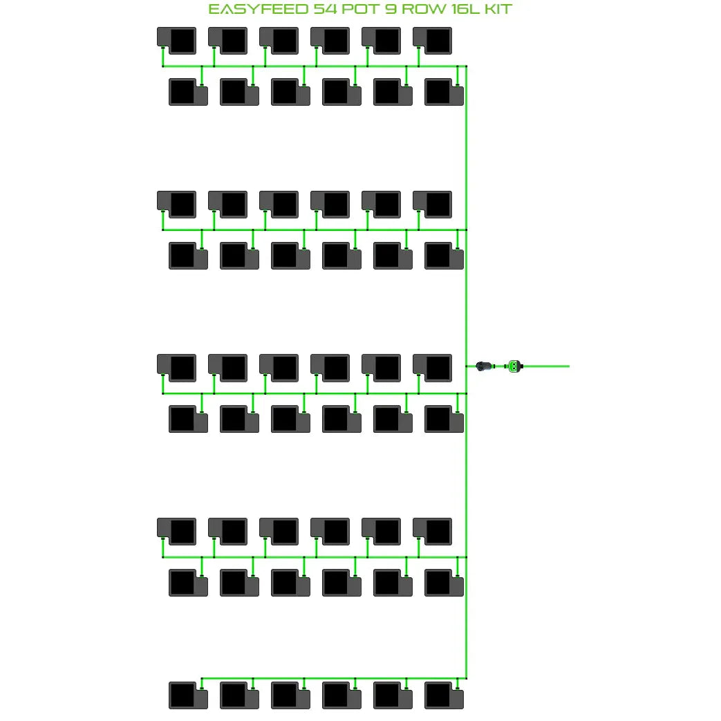 Alien Hydroponics EasyFeed 54 Pot 9 Row Kit