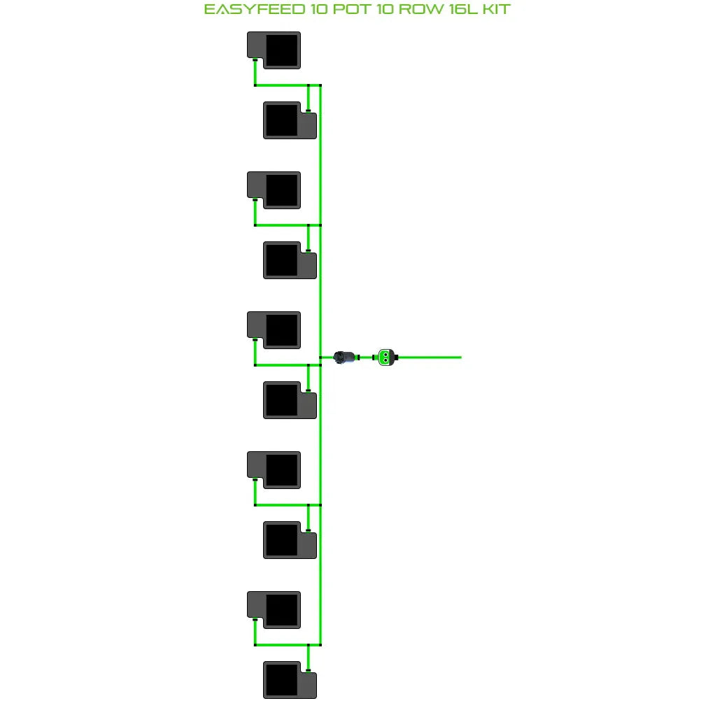 Alien Hydroponics EasyFeed 10 Pot 10 Row Kit