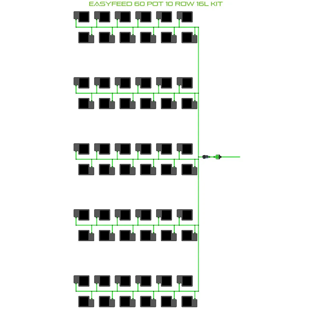 Alien Hydroponics EasyFeed 60 Pot 10 Row Kit