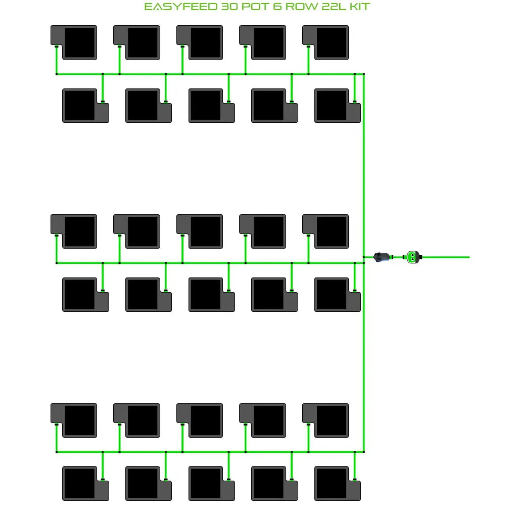 Alien Hydroponics EasyFeed 30 Pot 6 Row Kit