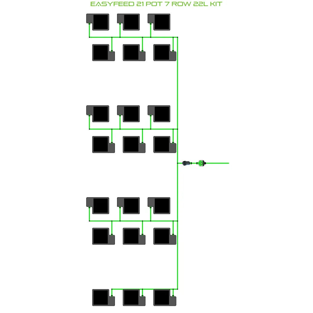 Alien Hydroponics EasyFeed 21 Pot 7 Row Kit