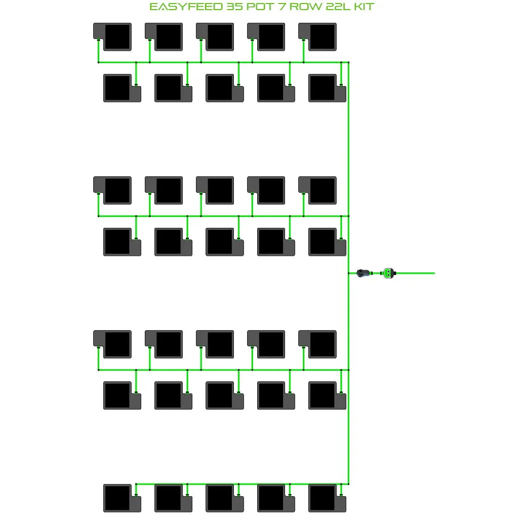 Alien Hydroponics EasyFeed 35 Pot 7 Row Kit