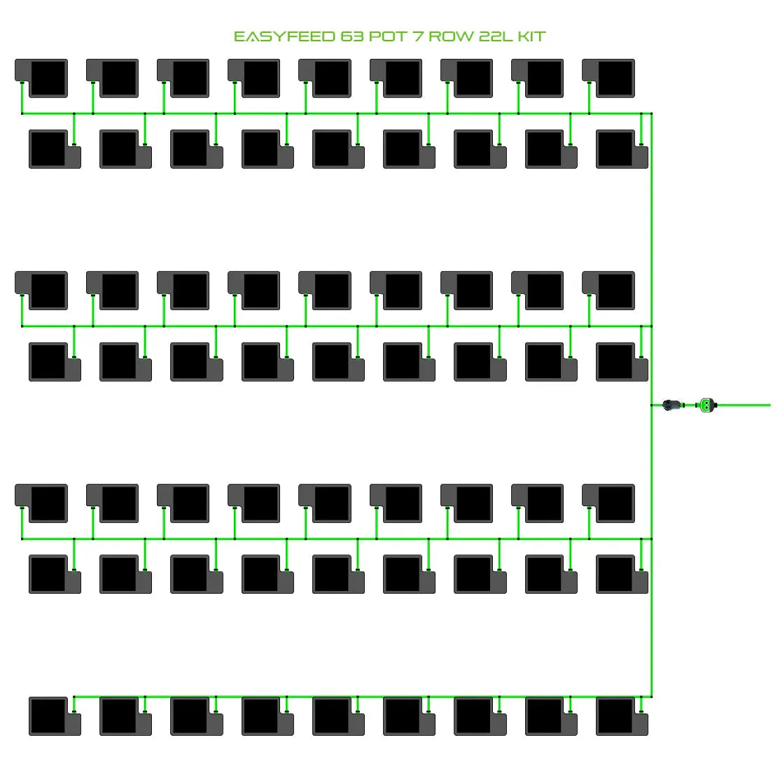 Alien Hydroponics EasyFeed 63 Pot 7 Row Kit