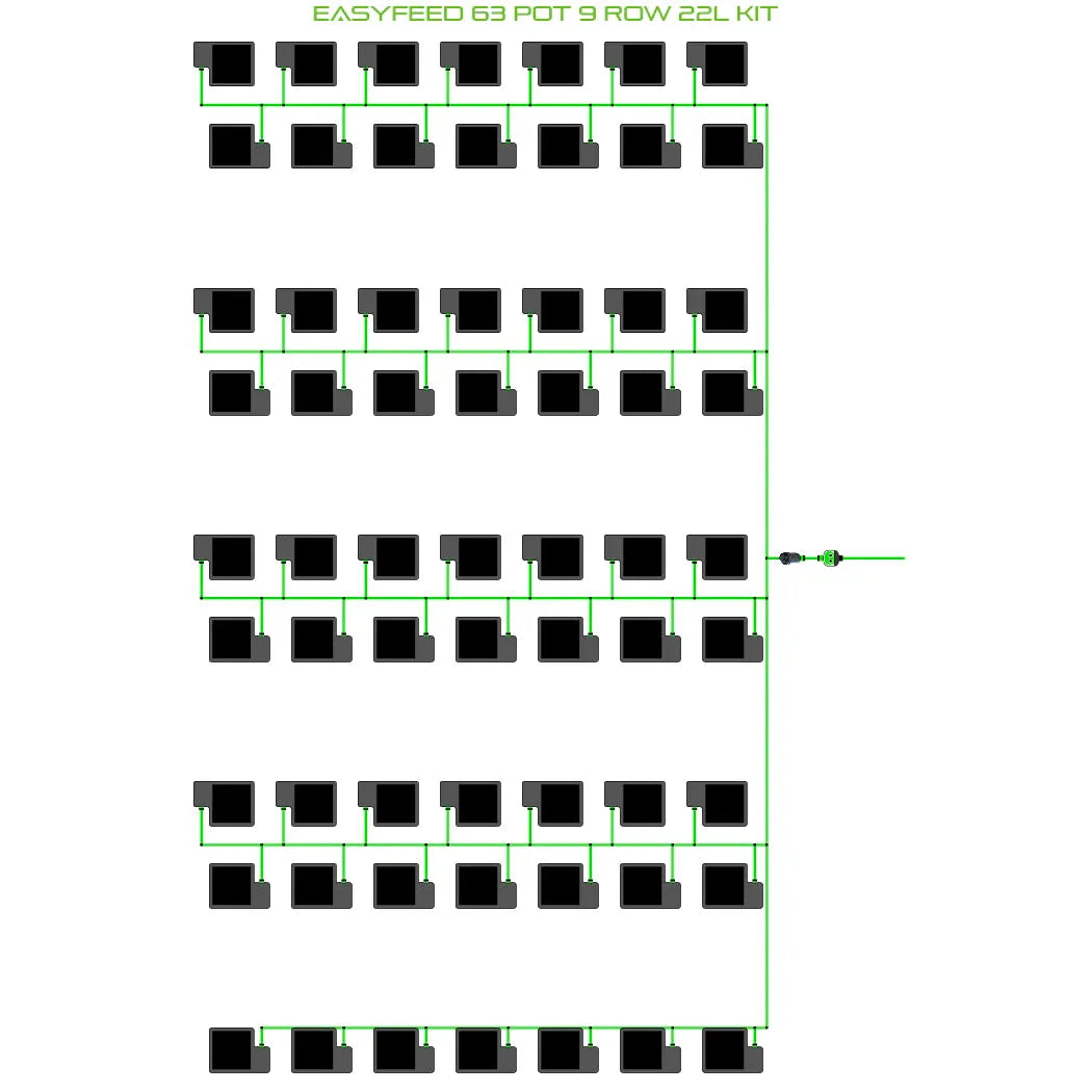 Alien Hydroponics EasyFeed 63 Pot 9 Row Kit