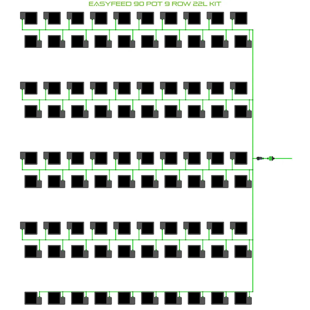 Alien Hydroponics EasyFeed 90 Pot 9 Row Kit