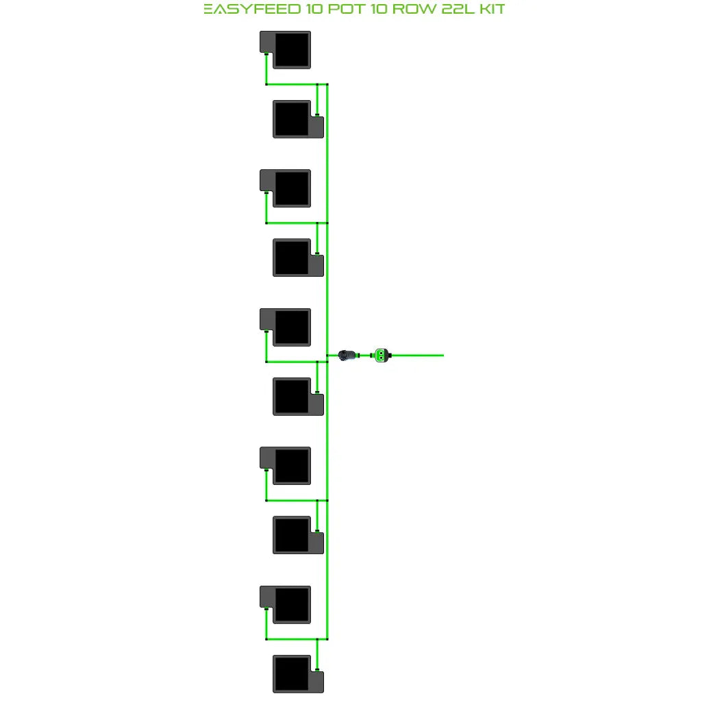 Alien Hydroponics EasyFeed 10 Pot 10 Row Kit