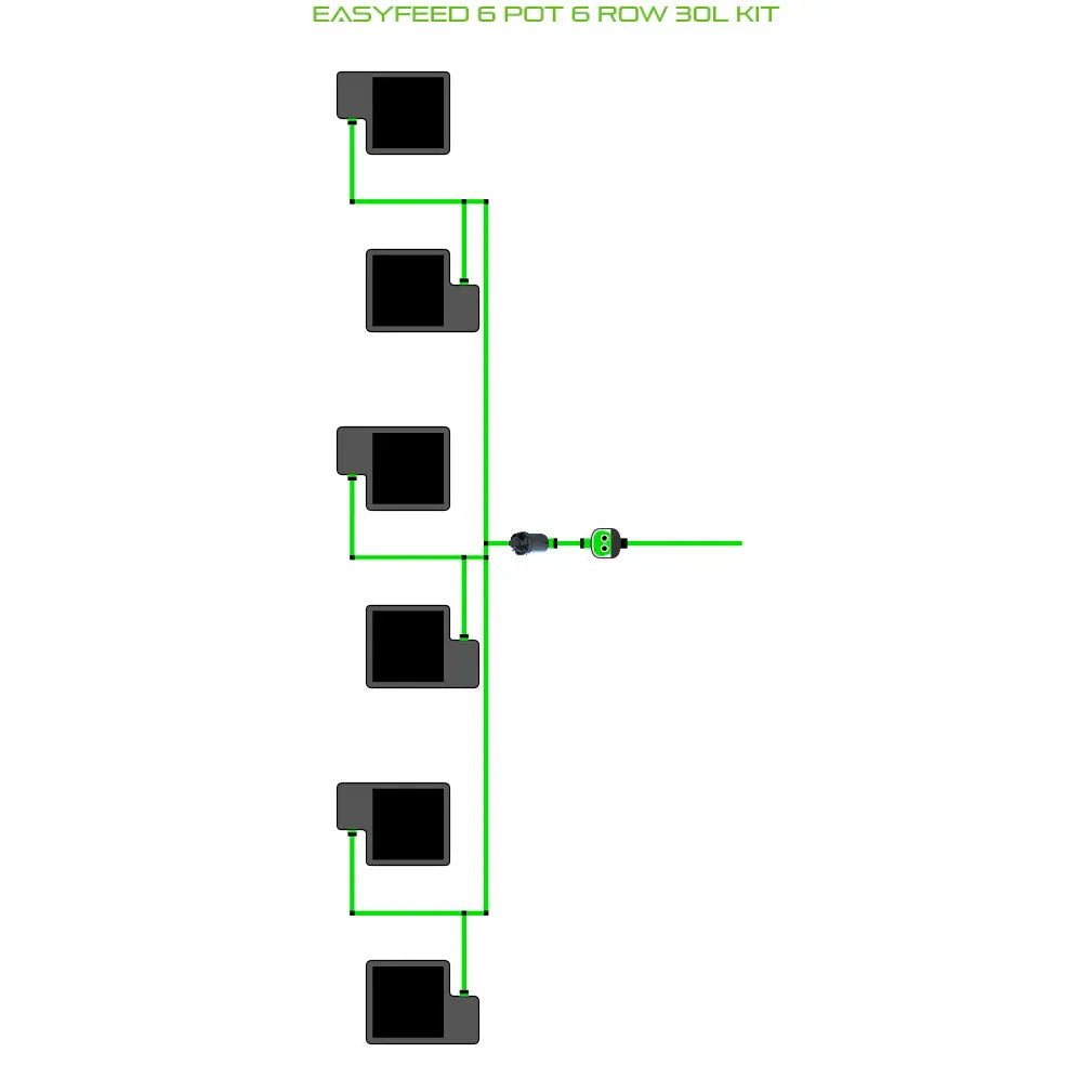 Alien Hydroponics EasyFeed 6 Pot 6 Row Kit