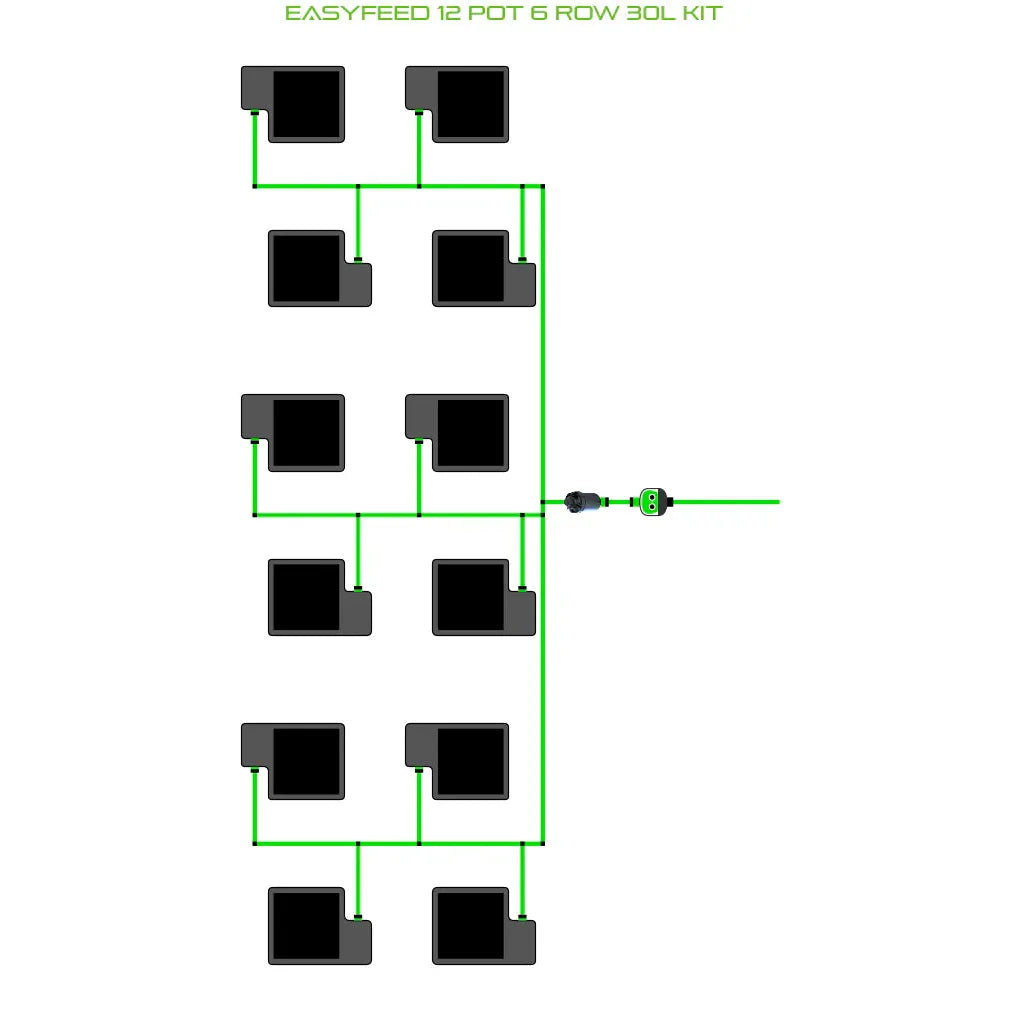 Alien Hydroponics EasyFeed 12 Pot 6 Row Kit