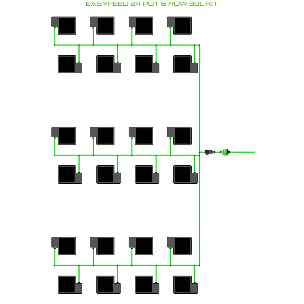 Alien Hydroponics EasyFeed 24 Pot 6 Row Kit