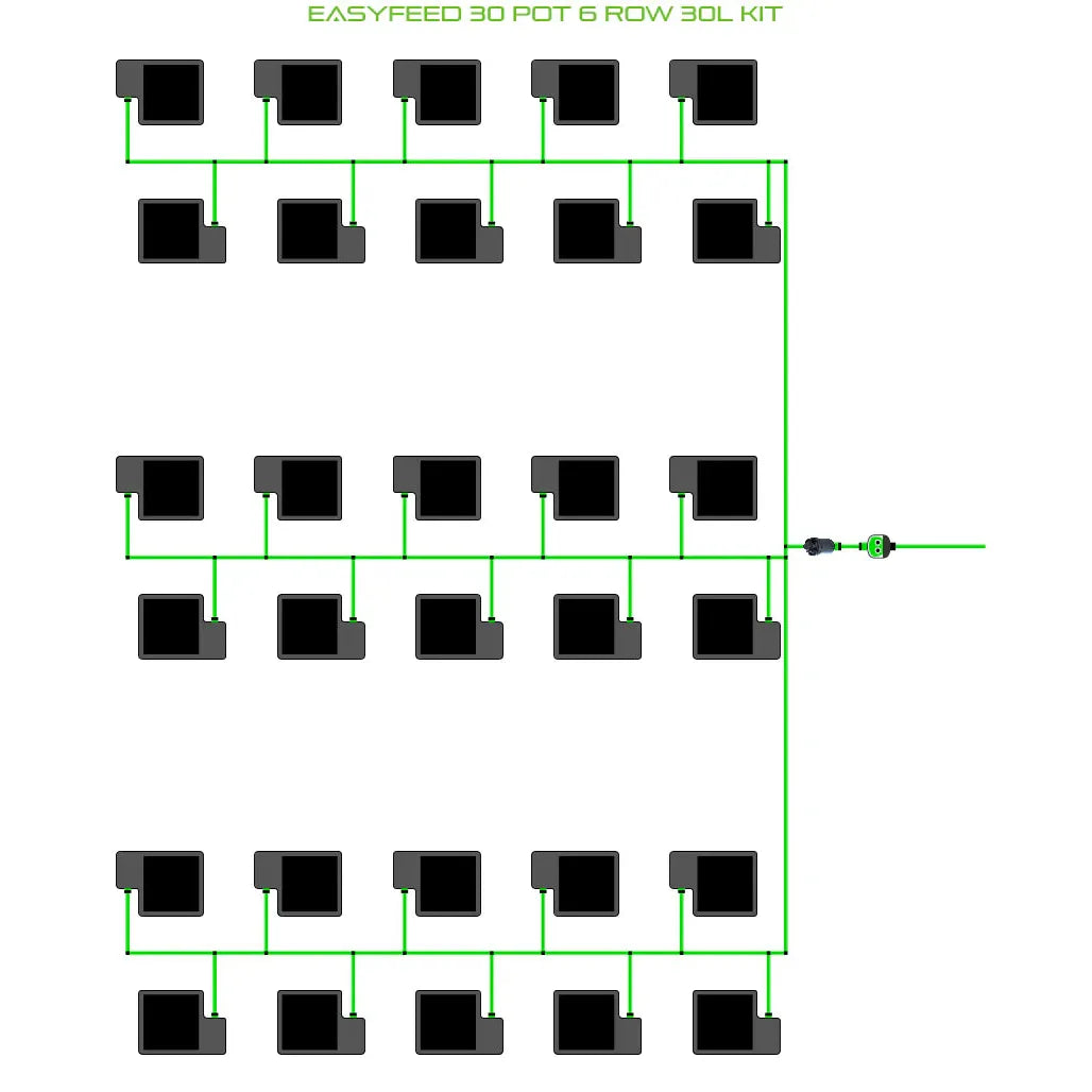 Alien Hydroponics EasyFeed 30 Pot 6 Row Kit