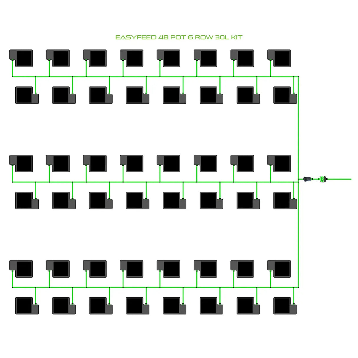 Alien Hydroponics EasyFeed 48 Pot 6 Row Kit