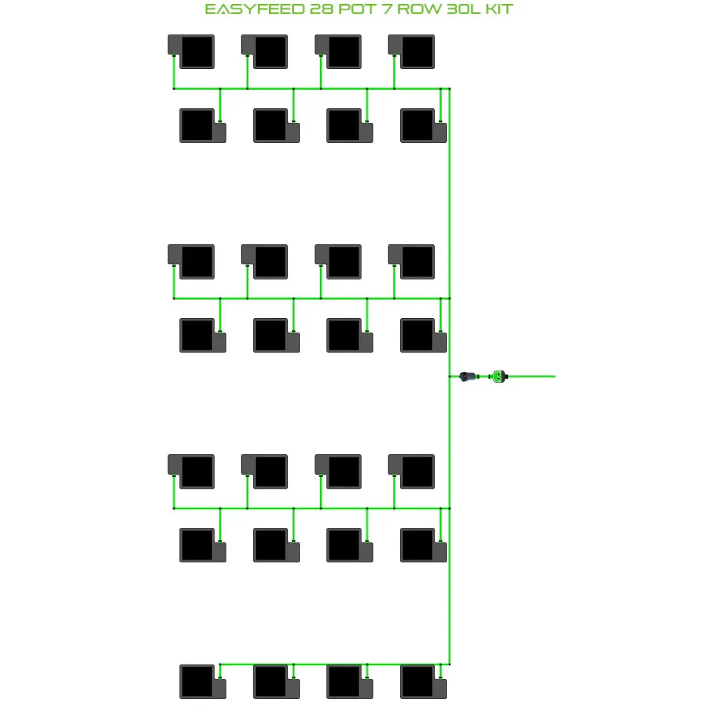 Alien Hydroponics EasyFeed 28 Pot 7 Row Kit