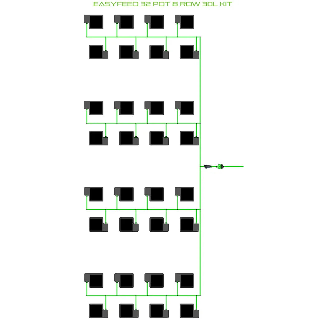 Alien Hydroponics EasyFeed 32 Pot 8 Row Kit