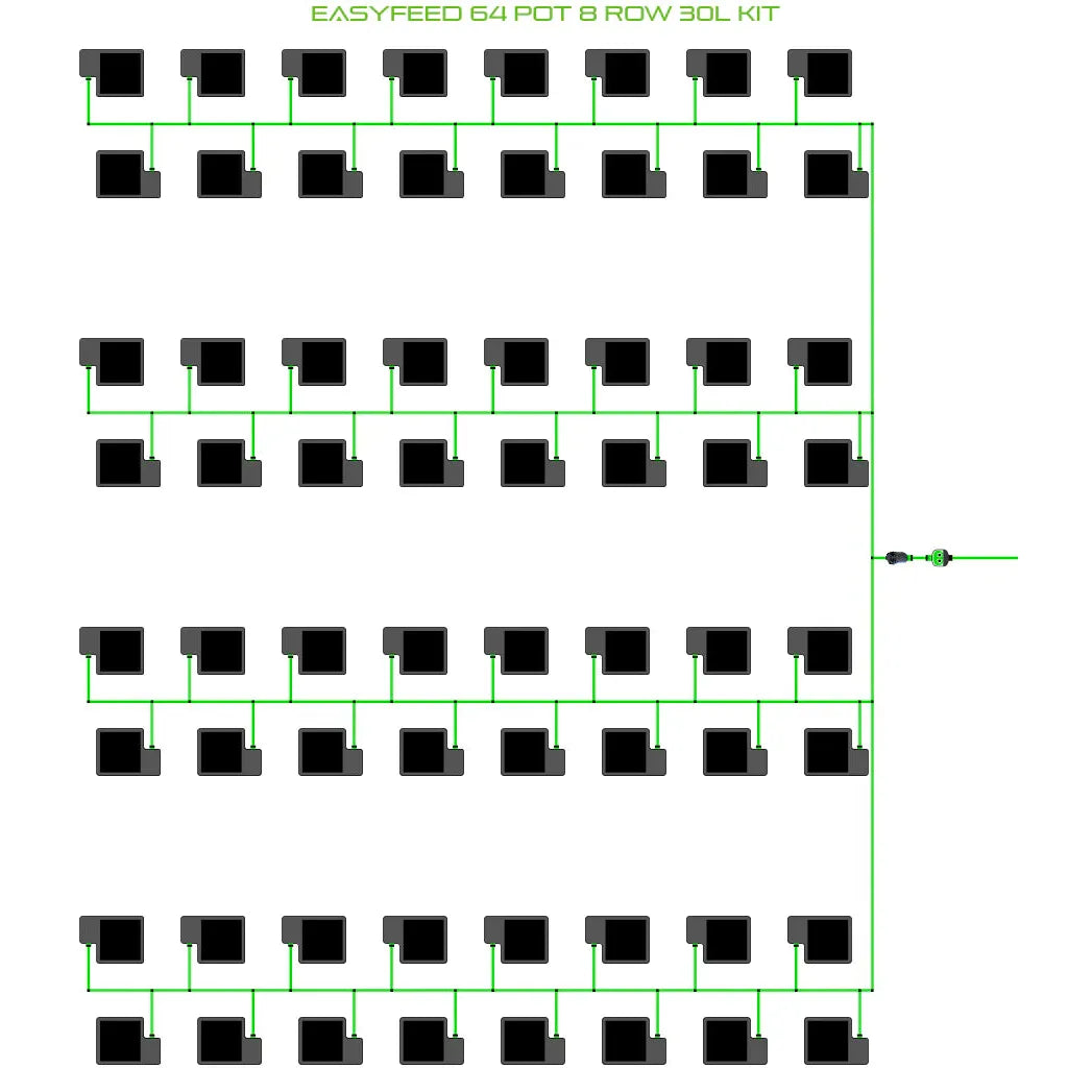 Alien Hydroponics EasyFeed 64 Pot 8 Row Kit