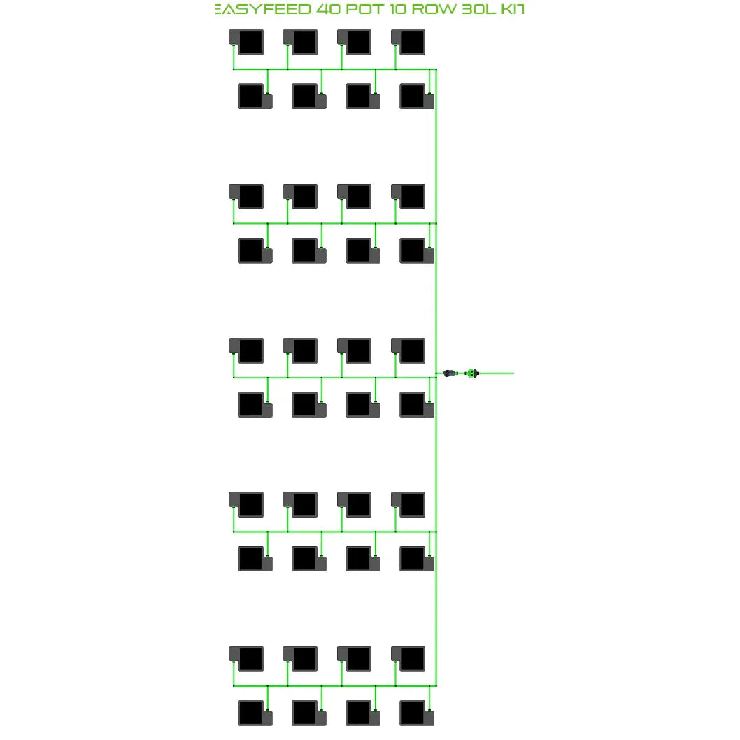 Alien Hydroponics EasyFeed 40 Pot 10 Row Kit
