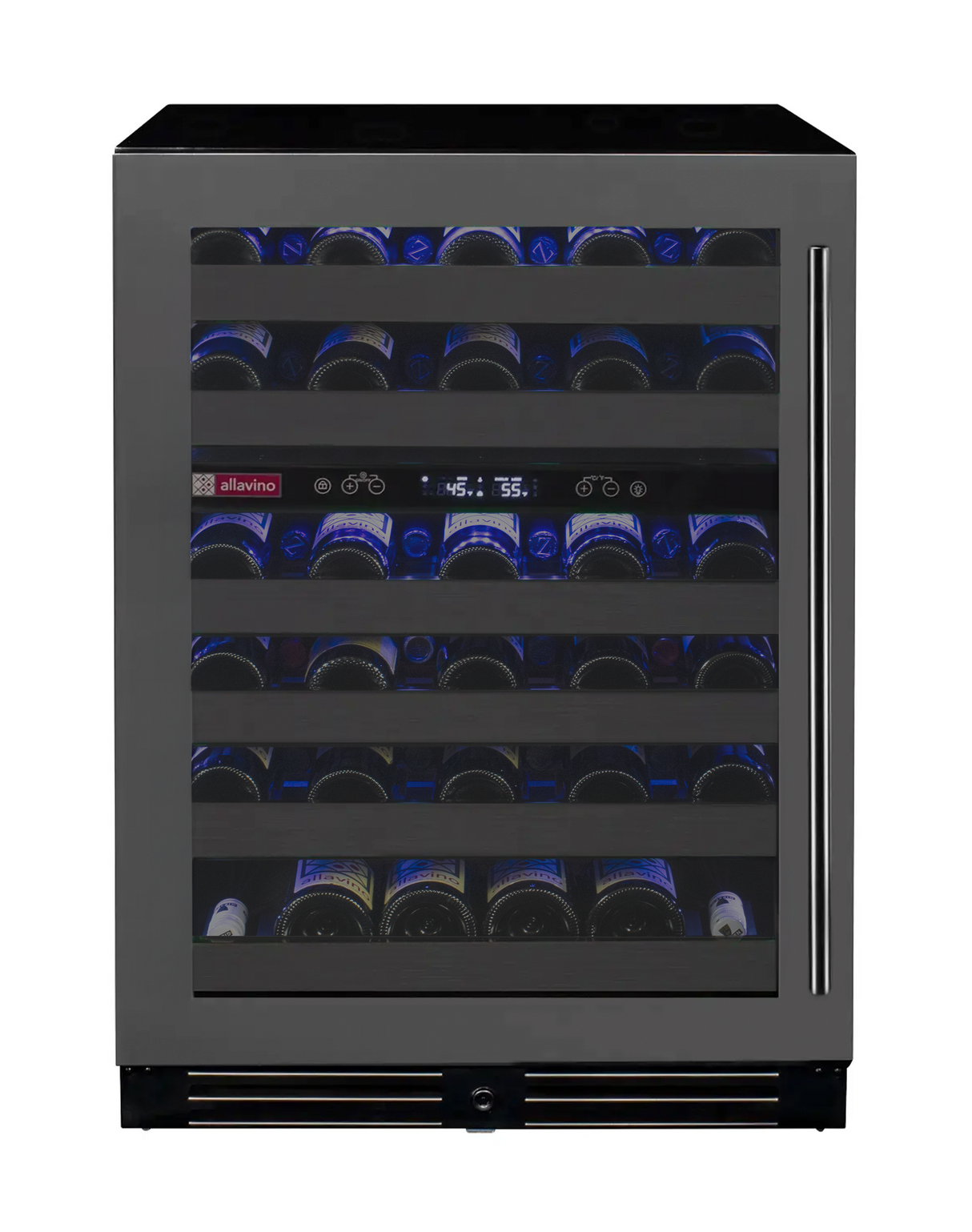 Allavino Reserva Series 50″ 34″ Tall Dual Zone Left Hinge Black Stainless Steel Wine Cooler Refrigerator