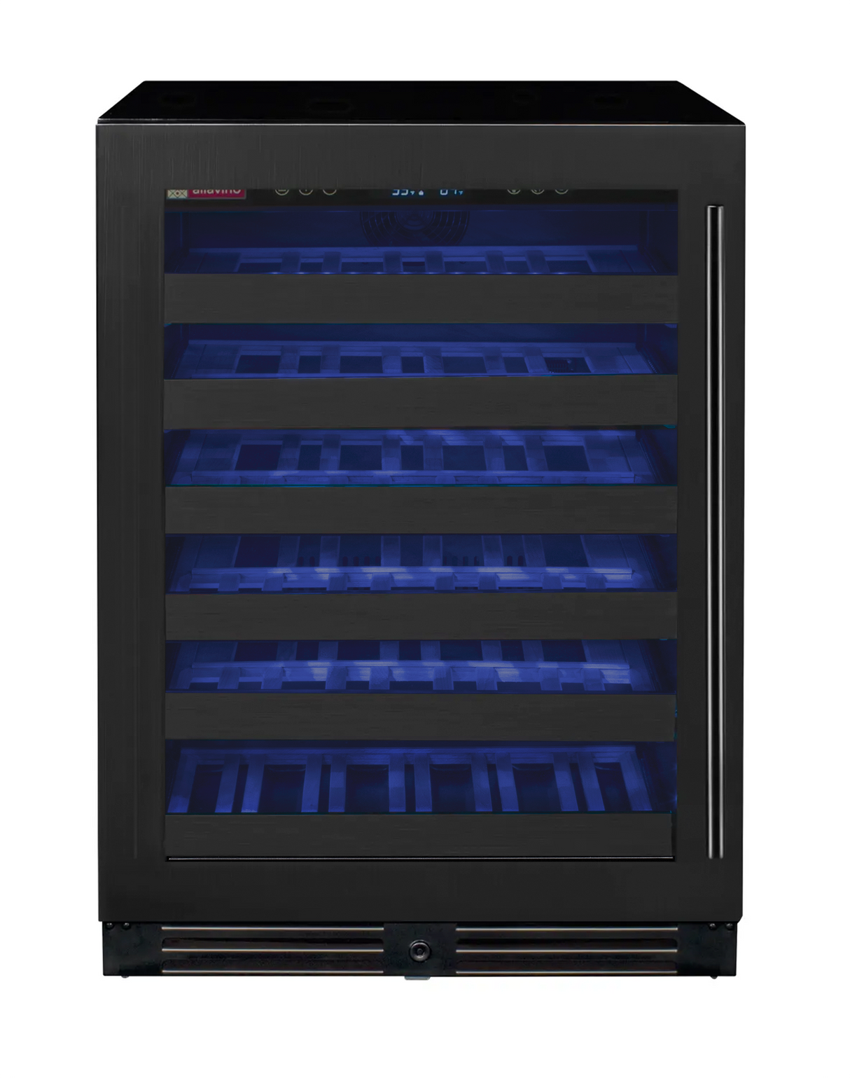 Allavino Reserva Series 50″ 34″ Tall Single Zone Left Hinge Black Stainless Steel Wine Cooler Refrigerator