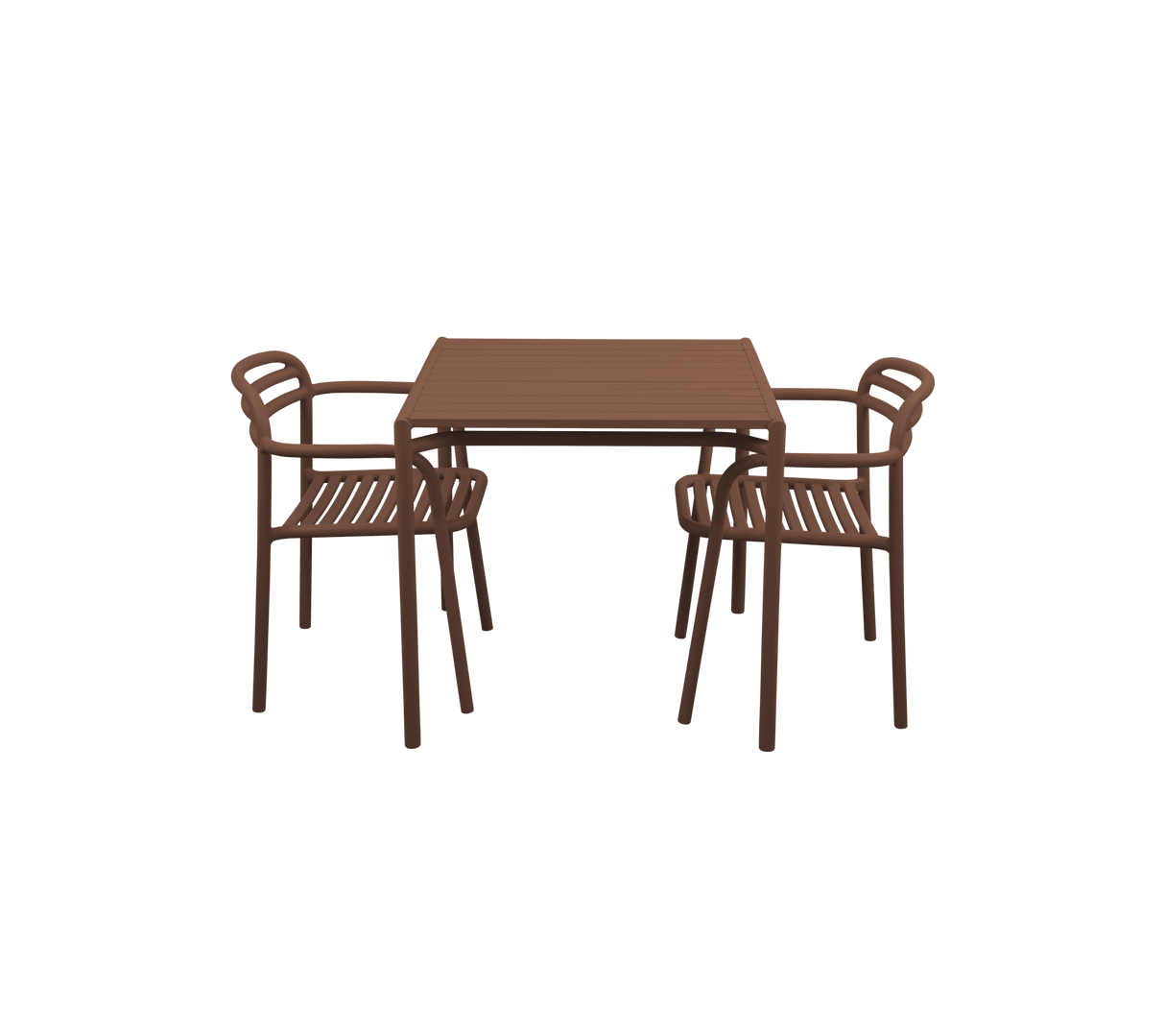 Bliss Dining Table with 2 Armchairs Outdoor Dining Set