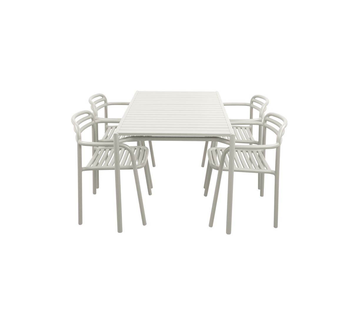 Bliss Rectangular Dining Table with 4 Armchairs Outdoor Dining Set