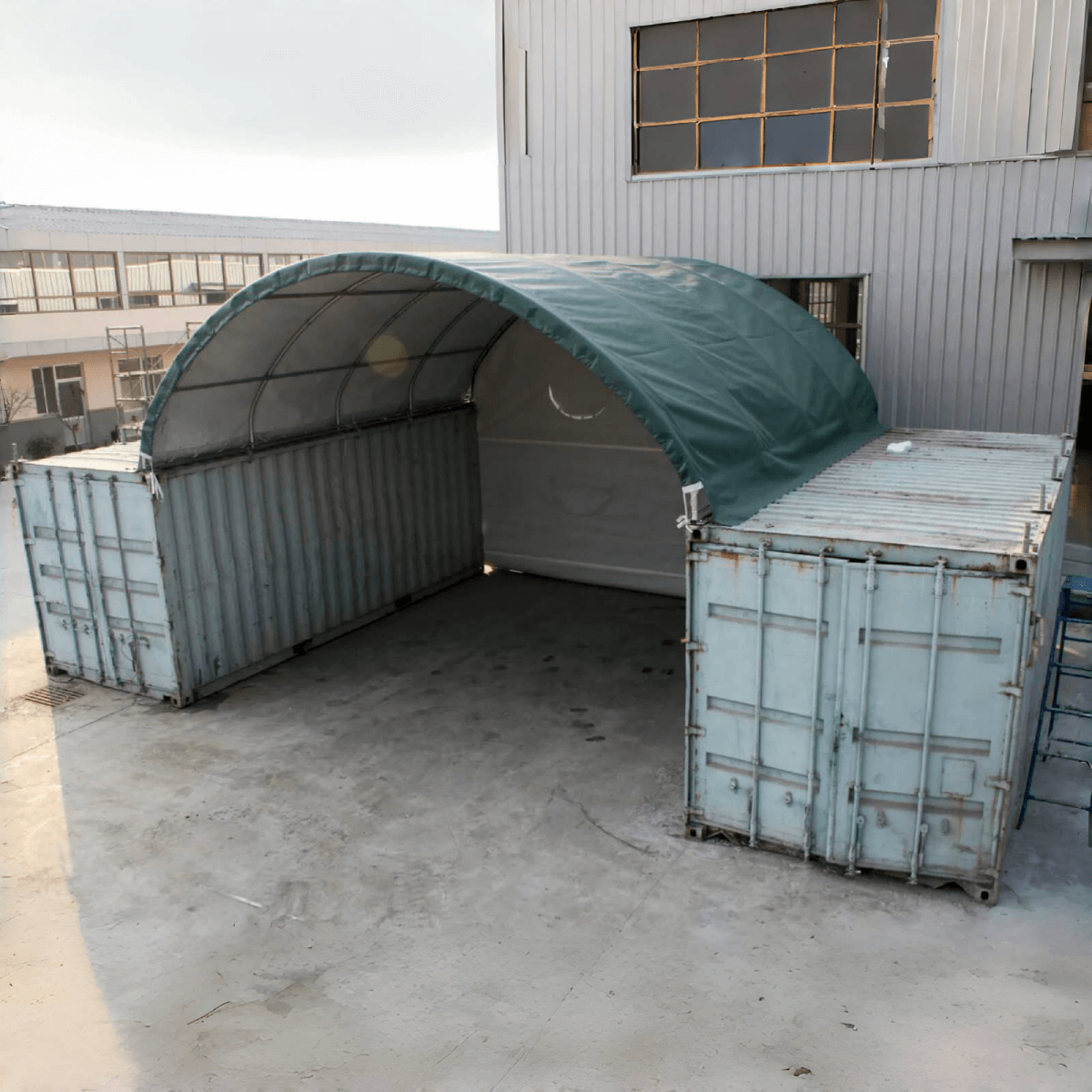 Chery Industrial 20x20 ft Container Shelter with Closed Back Panel