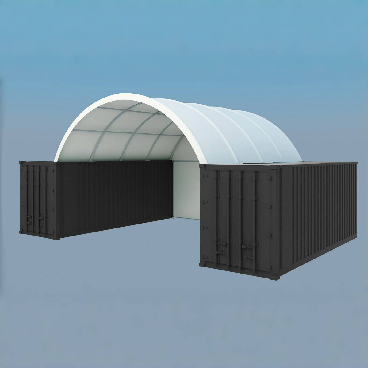 Chery Industrial 20x40 ft Container Shelter with Closed Back Panel