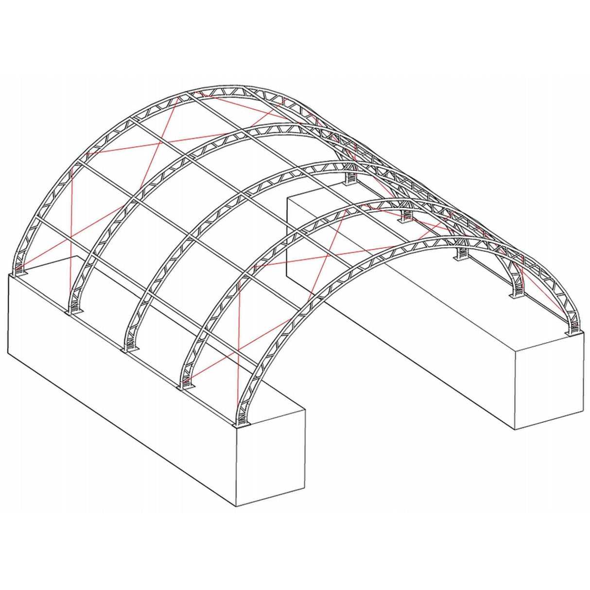 40’ x 40’ x 15’ Container Shelter with Closed Back Panel