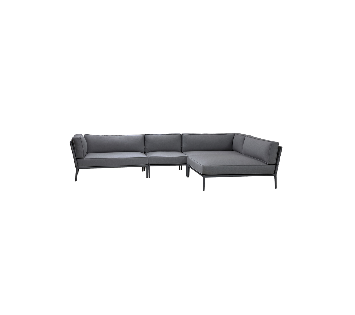 Conic Modular Corner Sofa with Daybed Outdoor Lounge Set CONIC 4 LAVA GREY