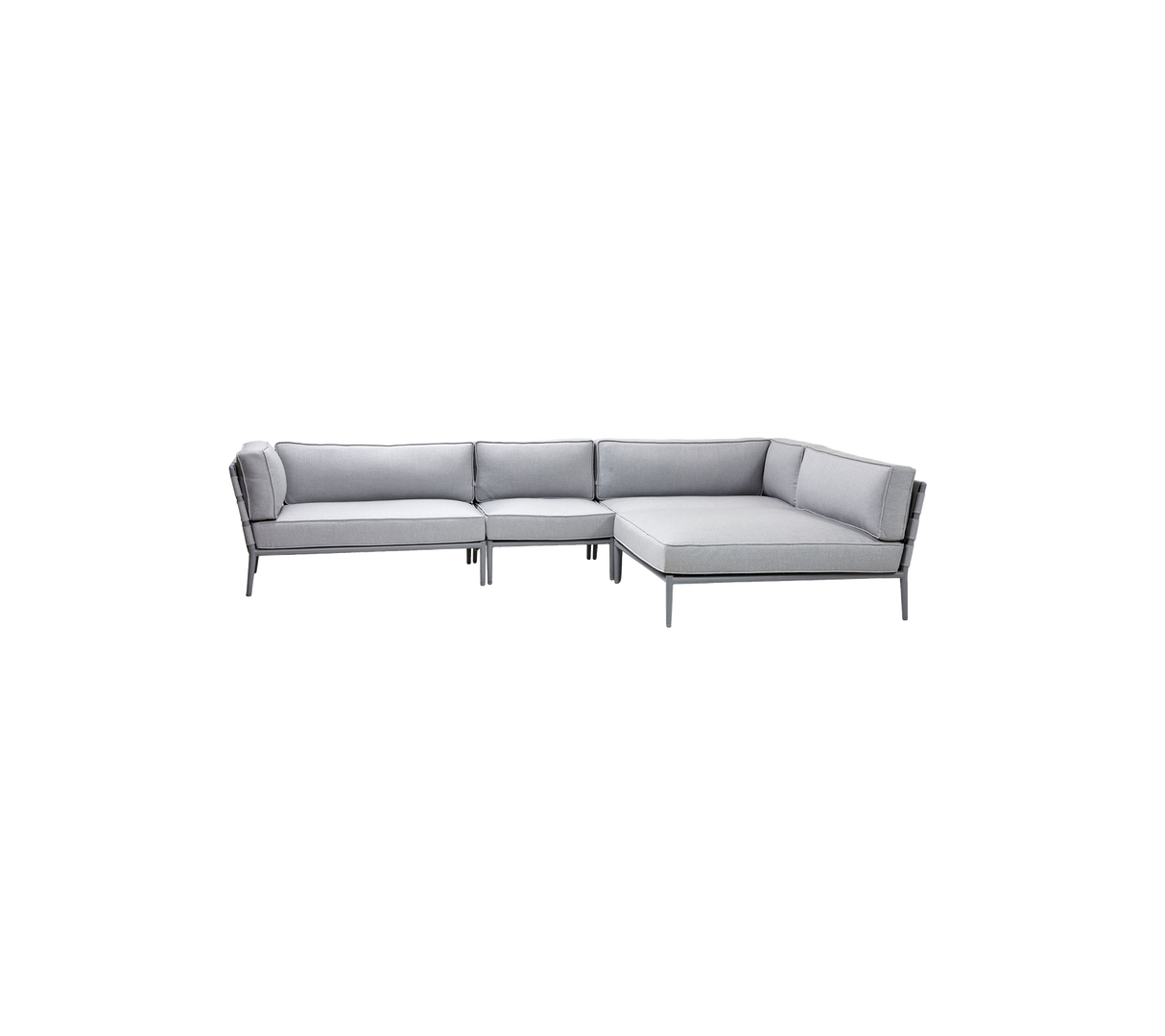 Conic Modular Corner Sofa with Daybed Outdoor Lounge Set CONIC 4 LAVA GREY