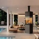 HearthArtSinn Ash 6 Real Fire Wood Floor Standing Fireplace
