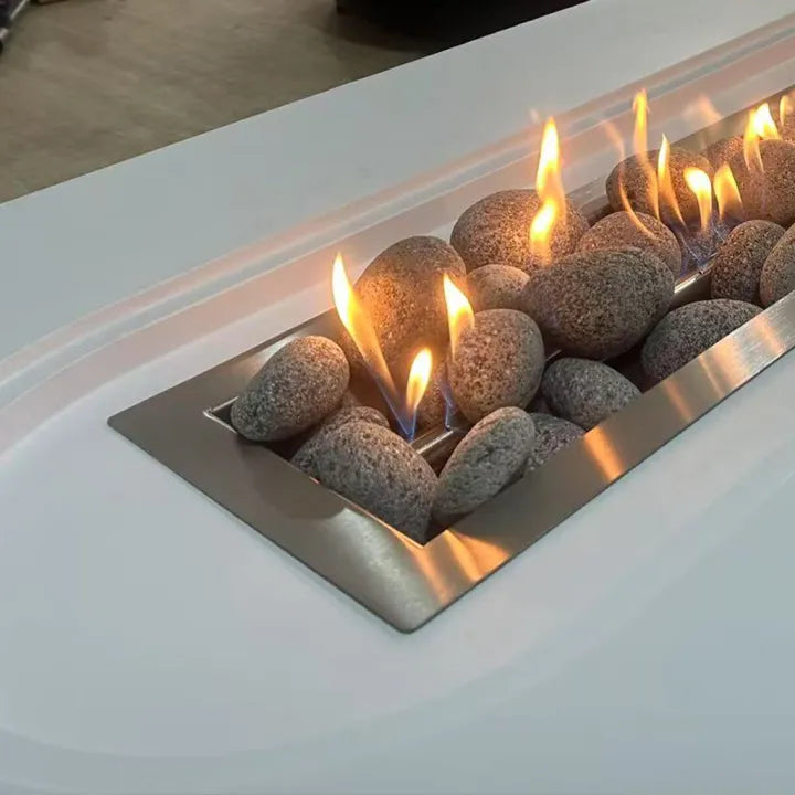 HearthArtSinn Volcano 11 Curved Stainless Steel Painted Fire Pit