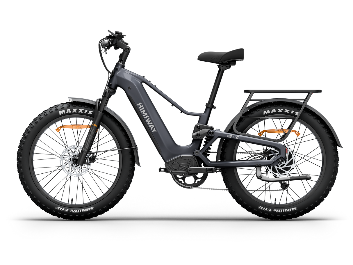 Himiway D5 2.0 Full Suspension Fat Tire Electric Bike 750W 48V 15Ah 26x4.0 Electric Mountain Bike