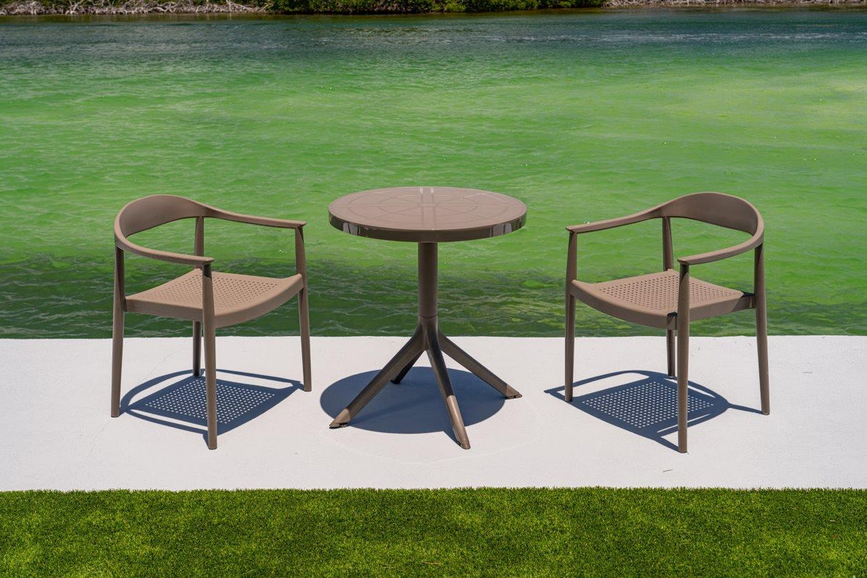 Rainbow Outdoor Kennedy Set of 2 Stackable Armchair-Cappuccino