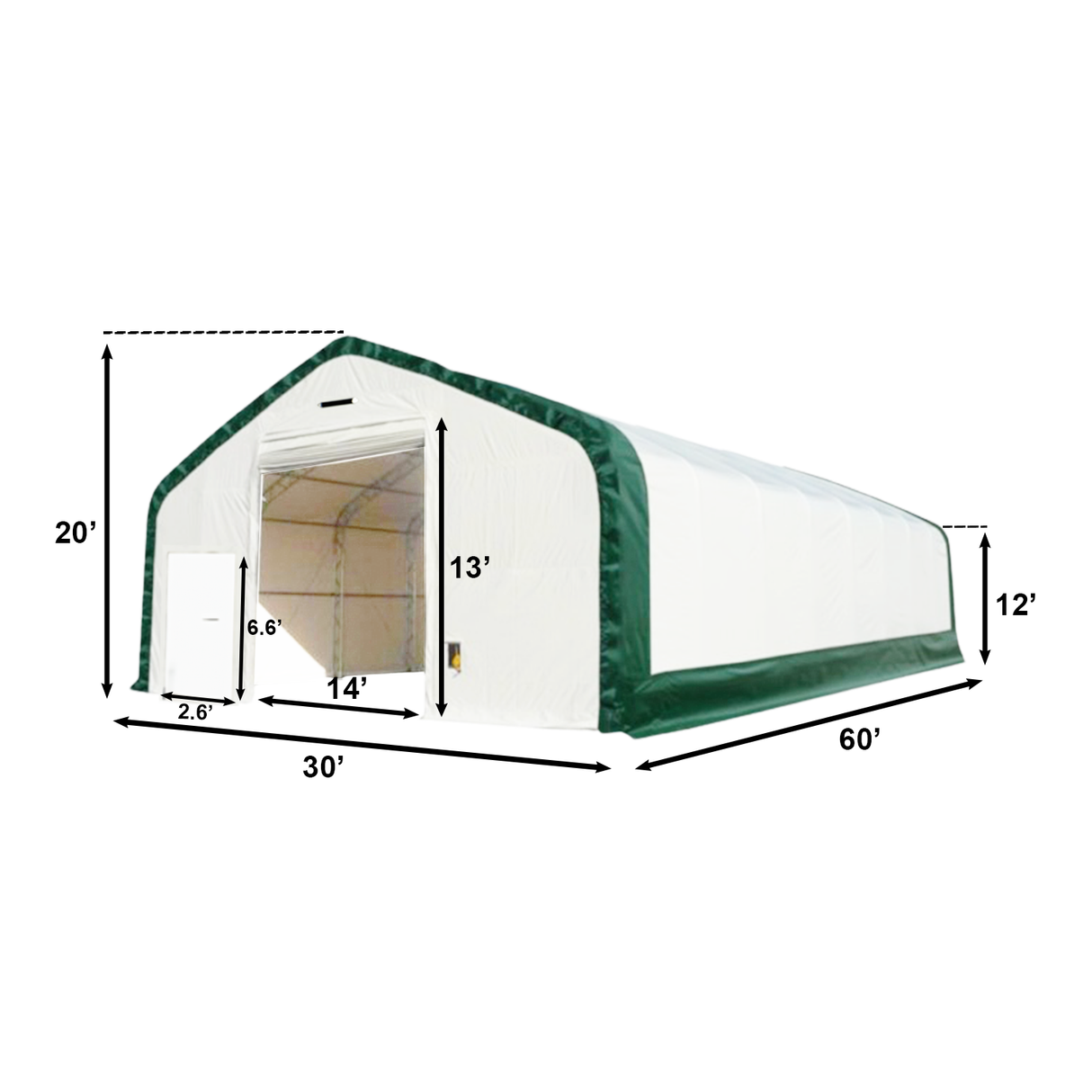 Chery Industrial Gold Mountain Double Truss Arch Storage Shelter 30′ W × 60′ L × 20′ H