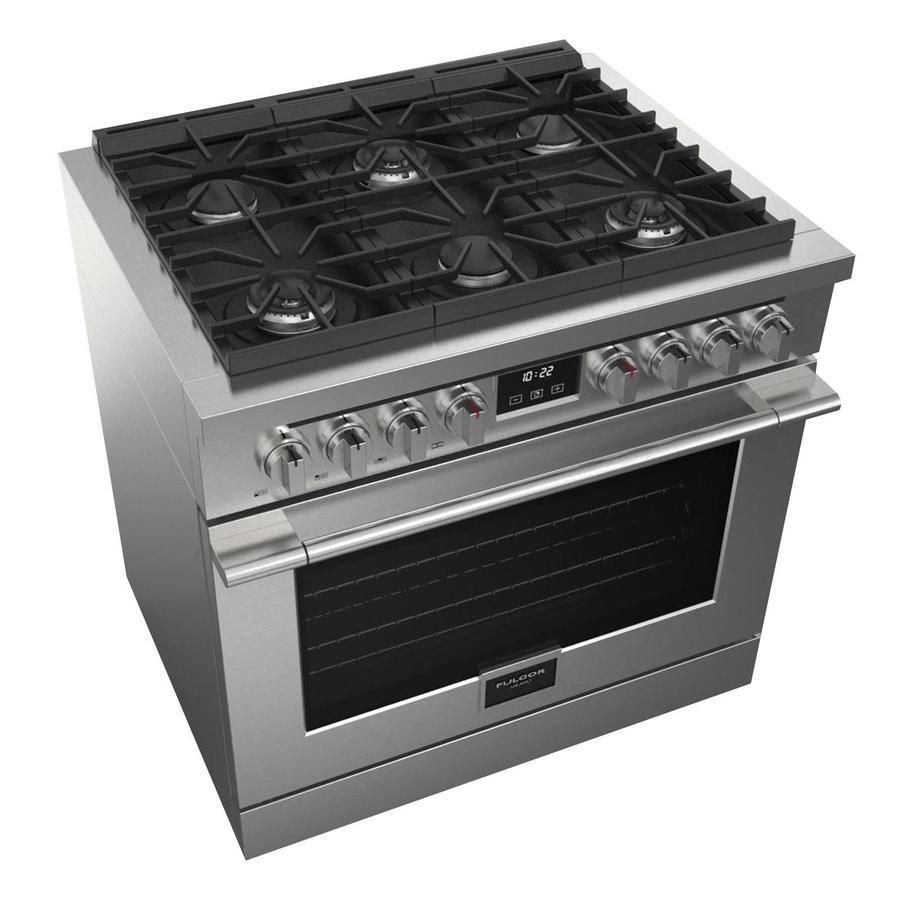 Fulgor Milano Accento 36” 5.7 cu. ft Stainless Steel Dual Fuel Professional Range F4PDF366S1