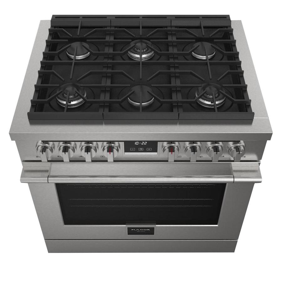 Fulgor Milano Accento 36” 5.7 cu. ft Stainless Steel Dual Fuel Professional Range F4PDF366S1