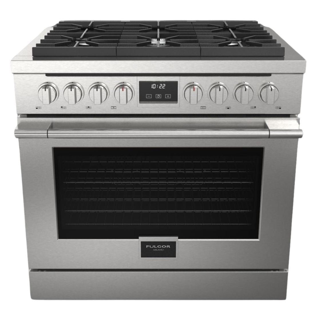 Fulgor Milano Accento 36” 5.7 cu. ft Stainless Steel All Gas Range F4PGR366S2