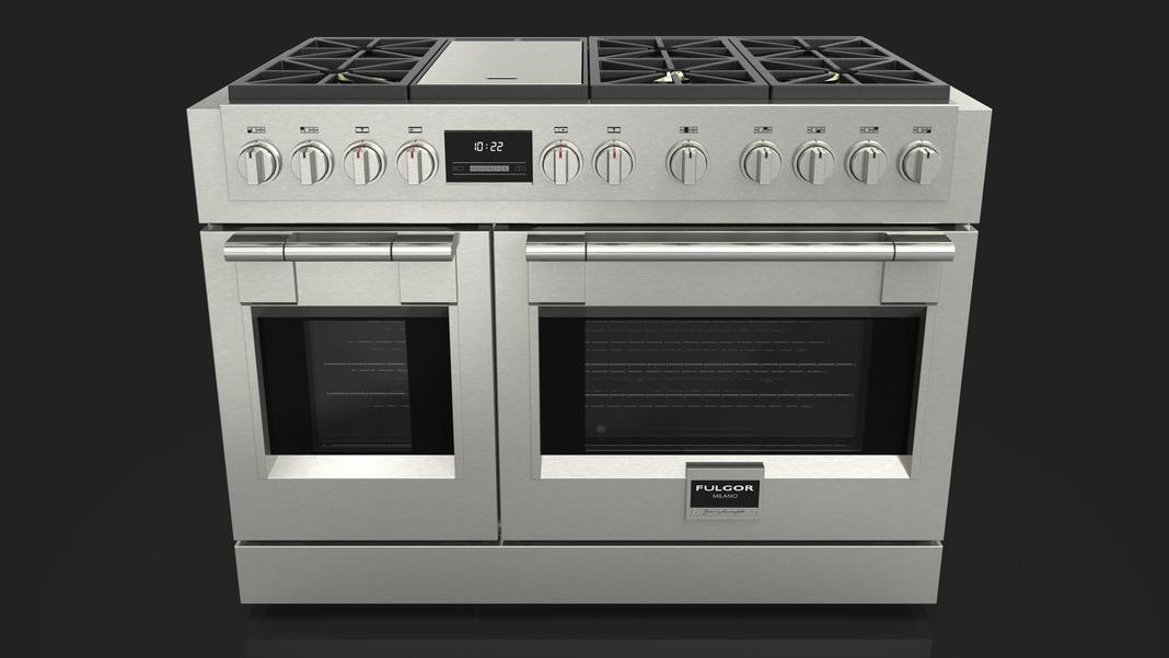 Fulgor Milano Sofia 48” 7.1 cu. ft Stainless Steel Gas Range with Griddle F6PGR486GS2