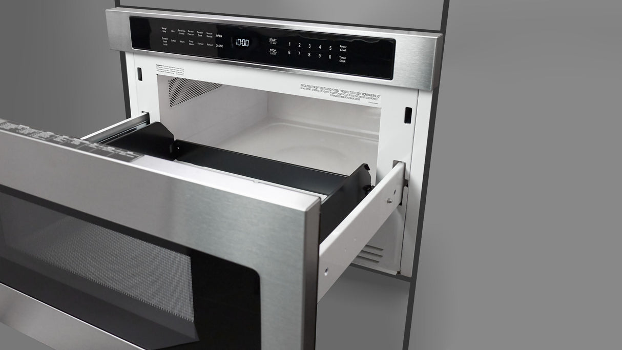 Fulgor Milano 24” 1.2 cu. ft Stainless Steel Built‑In Drawer Microwave Oven F7DMW24S2