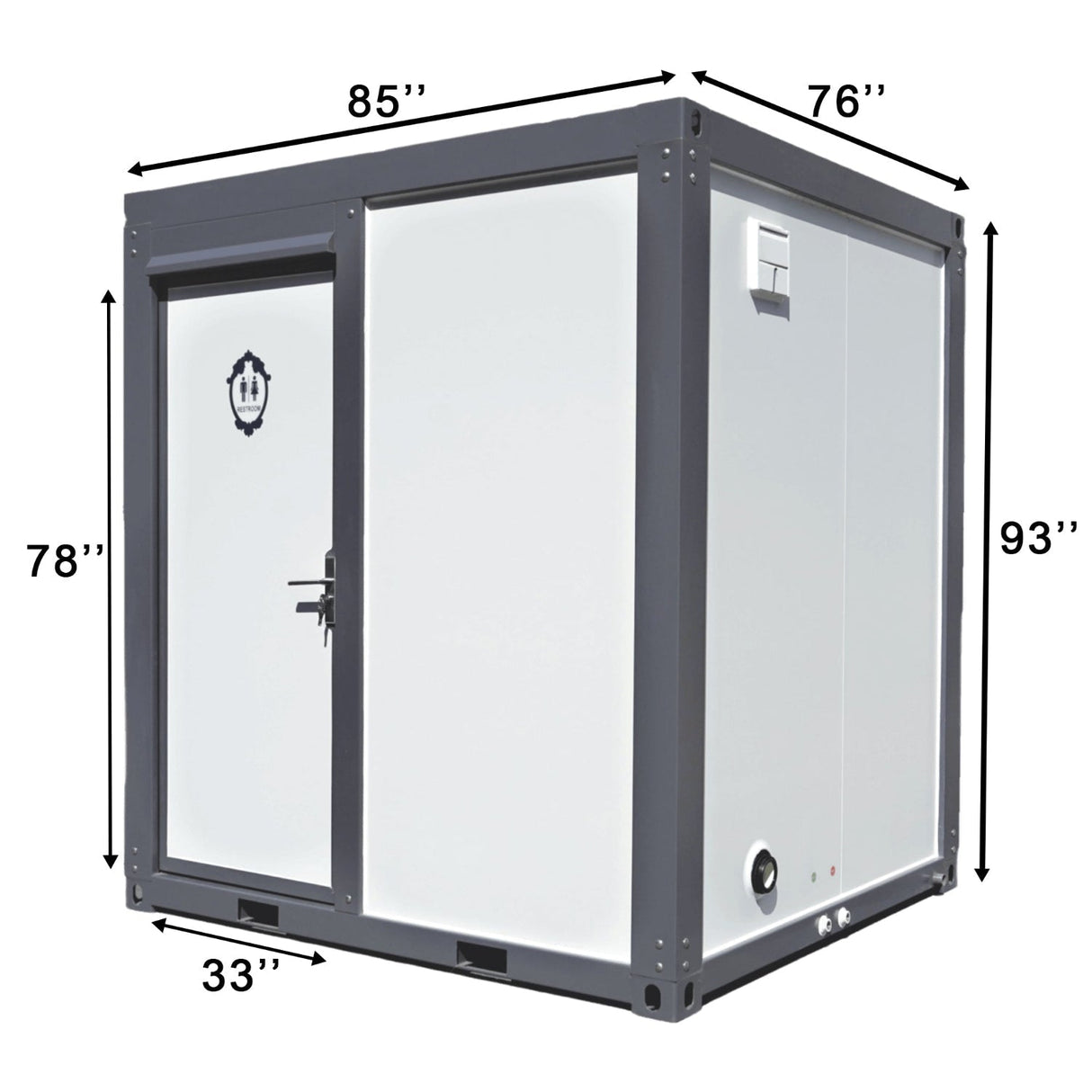 Portable Toilet with Fan‑Shaped Door Shower